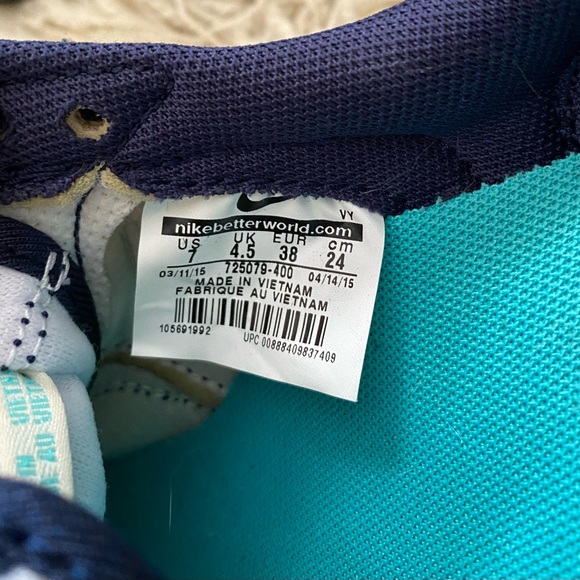 Womens Nike Air Pegasus 83 Print 725079-400 Midnight Navy/ Sail-Tide Pool Blue - Picture 3 of 9